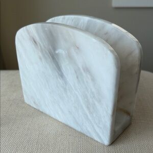 White Marble Napkin Holder